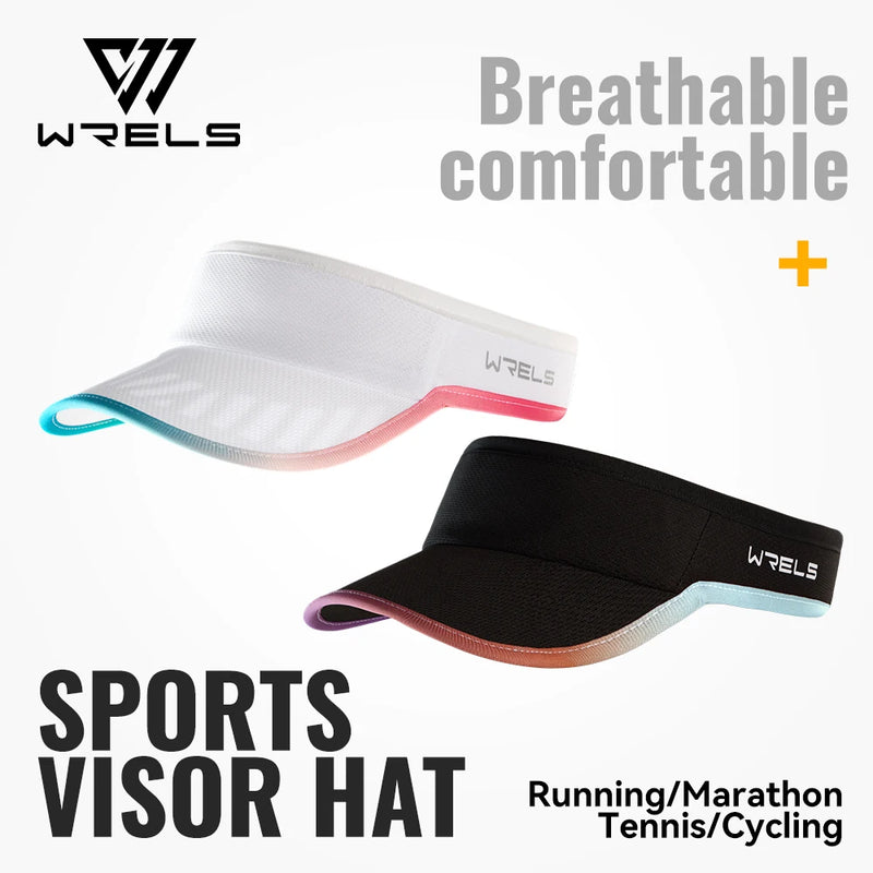 WRELS Sports Sun Visor Hat Adjustable Sun Visor Cap for Women Men UV Protection Lightweight Cooling Stretchy Visor Hat Empty Top