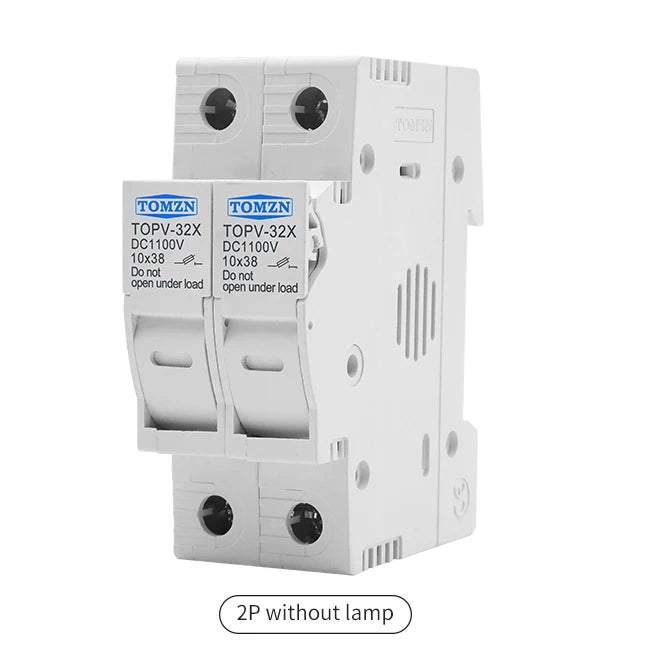 TOMZN 1P 2P 3P 4P 1100V DC Fuse Holder 10*38mm High Voltage PV TOPV-32X Base Photovoltaic System Protection Protector GPV NEW