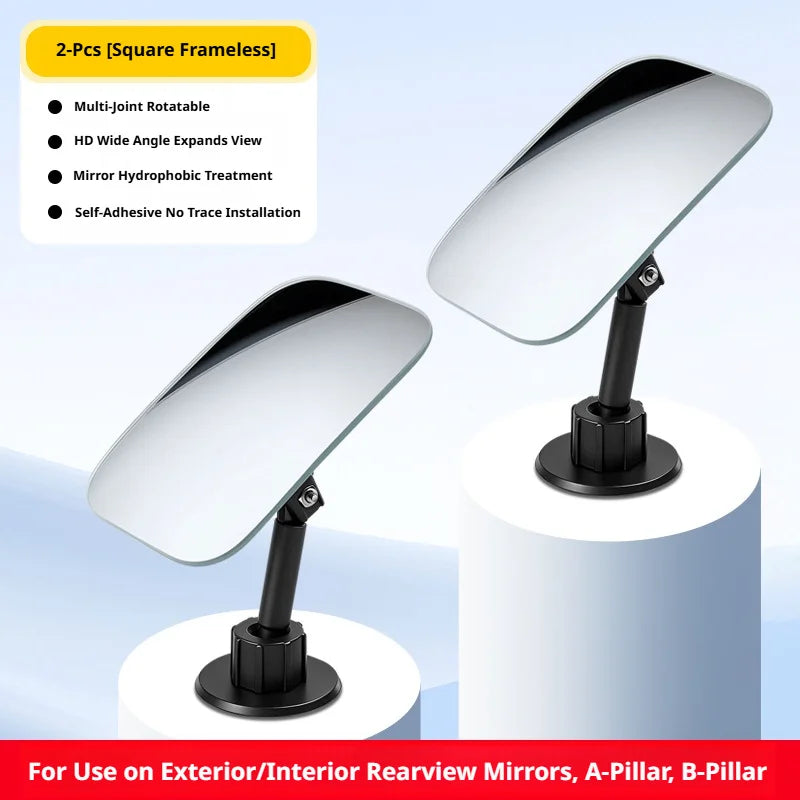 SEAMETAL 2pcs Car Blind Spot Rear View Mirror Wide Angle 360 Degree Adjustable Car Rear View Side Mirrors for Car Accessories
