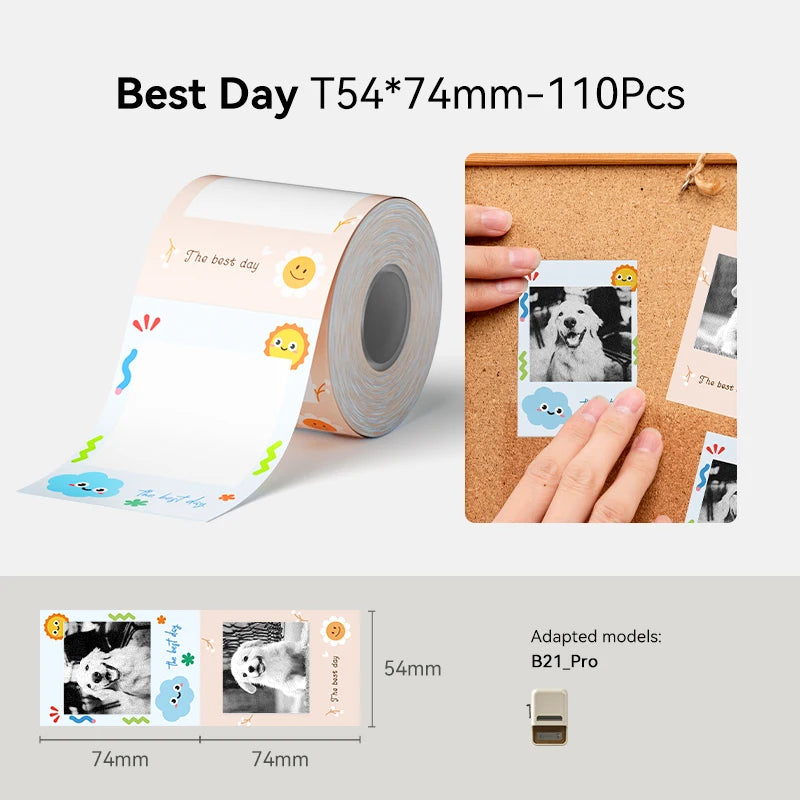 NiiMbot 300 DPI B21 Pro Thermal Printer Cardboard Label High-definition Photo Printing Sticker Photo Paper With Adhesive Backing