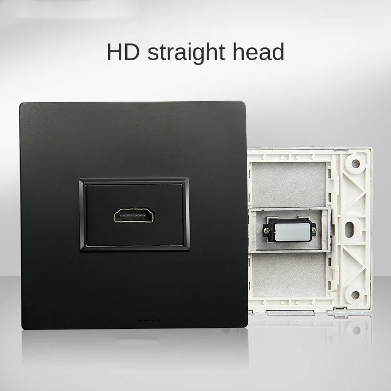 Embedded Multimedia Panel 4K HD Cable HDMI Video Digital TV Socket Plug directly into HDMI Socket,TV Network Cable Exit ,86mm