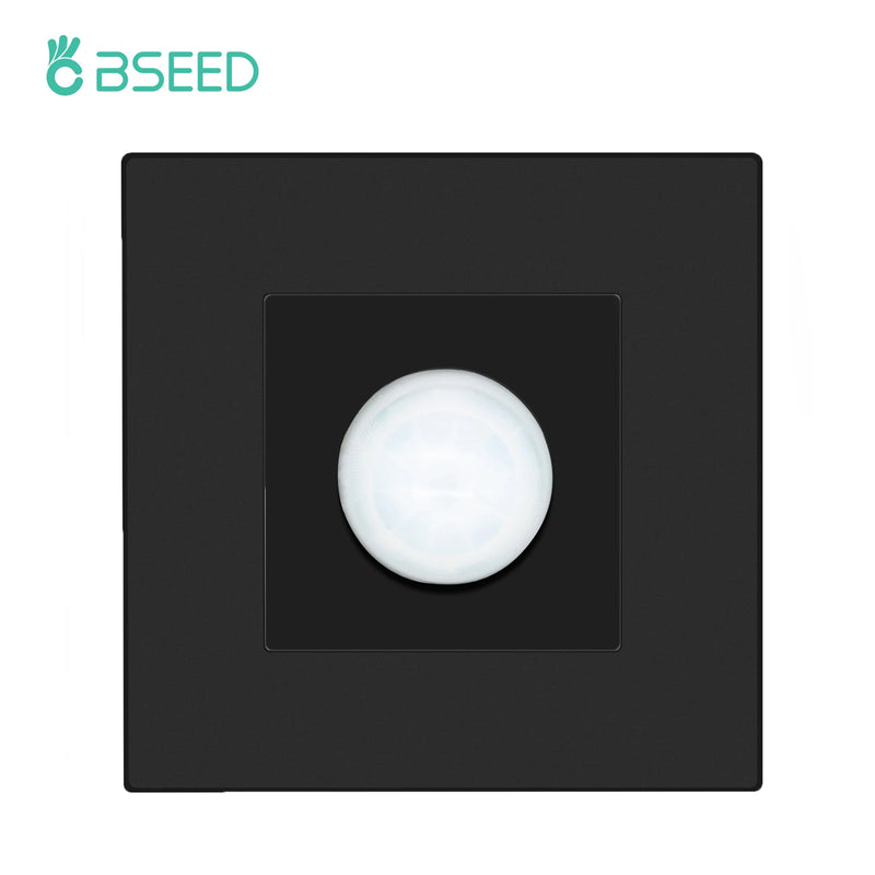 BSEED Human Body Sensor Switch Wall Lamp Switch 90℃ Infrared Motion Detector Galss Frame Plastic FrameEU Standard Light Switches