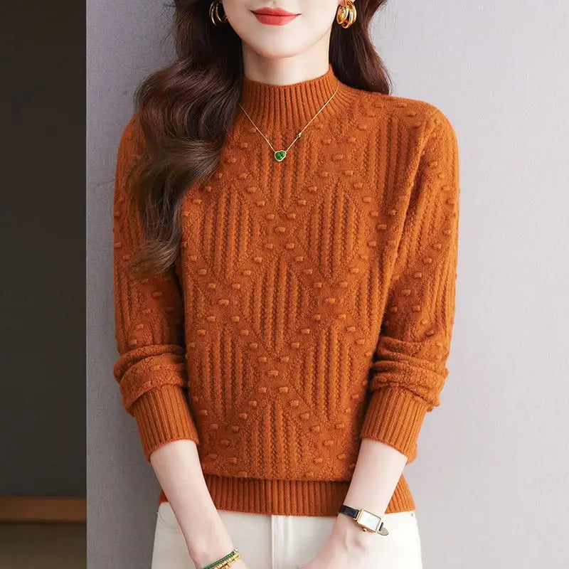 New Vintage Knitwear Tops Spring Autumn Warm Pullover Sweater Women Trends 2026 Winter Basic Wear Long Sleeve Jumper Female