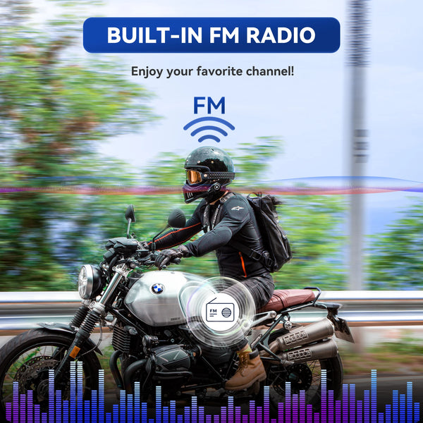 Lexin G2P Intercom For Motorcycle Helmet Bluetooth Headsets,Handsfree Communicator Up to 6 Riders Interphone with FM
