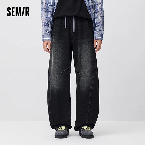 ខោខូវប៊យ Semir សម្រាប់បុរស រលុង ជើងកោង អាចស្លៀកបានច្រើនយ៉ាង រដូវរងាថ្មី ឆ្នាំ២០២៦ ស្លៀកប្រចាំថ្ងៃ ស្ទីលទីក្រុង ធម្មតា អាកាសធាតុត្រជាក់ ស្លៀកជាស្រទាប់ៗ
