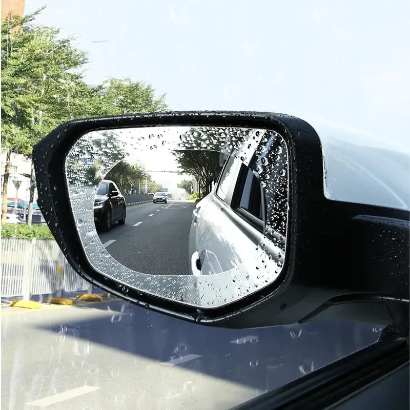 2pcs Car Rearview Mirror Rainproof Film,Full Screen Anti Fog,Waterproof Membrane,for Smooth Driving In Rainy And Foggy Weather