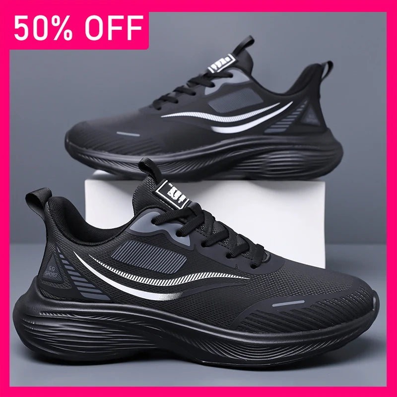 Men Sports Shoes Classic Mesh Breathe Fashion Lace Up Versatile Comfort Outdoor Fitness Shoes 2026 New Soft Soled Running Shoes