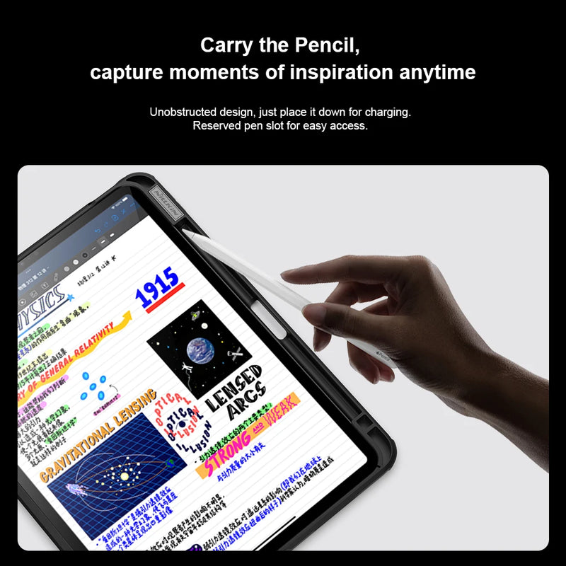 Nillkin for iPad Pro 13 M4 2024 Case for Air 13 2024/Air 10.9/Air 4/Air 5 Cover Lens Slide Camera Protection With Magnetic Stand
