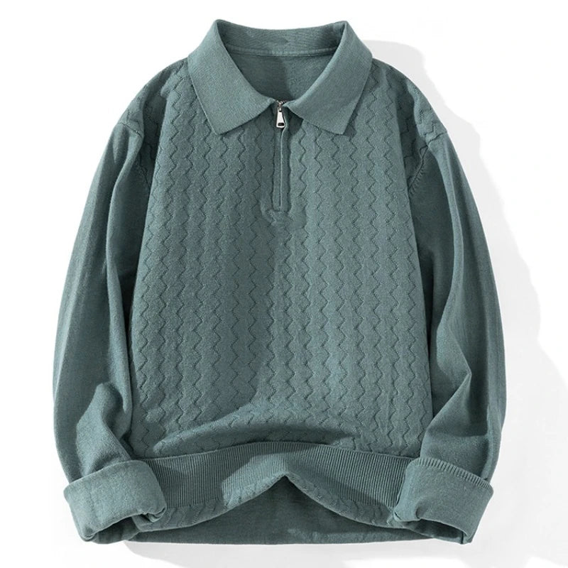 New Arrival Autumn/Winter Half-Zip Knitted Sweater for Men (Base Layer Top)