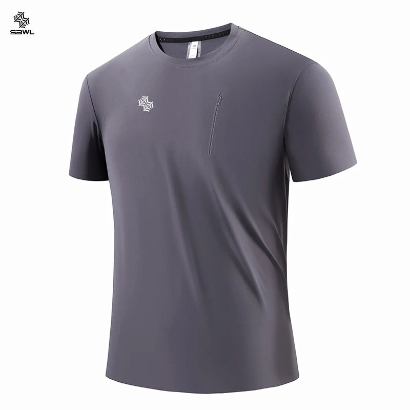 SBWL High-quality men's summer casual breathable short-sleeved T-shirt Exercise and Fitness Tops