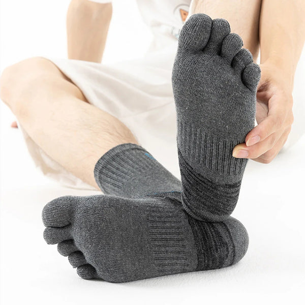 WRELS 1/2/3 Pairs Hiking Crew Toe Socks Anti‑Blister 5 Finger Socks Men Women Moisture Wicking Breathable Outdoors Running Socks