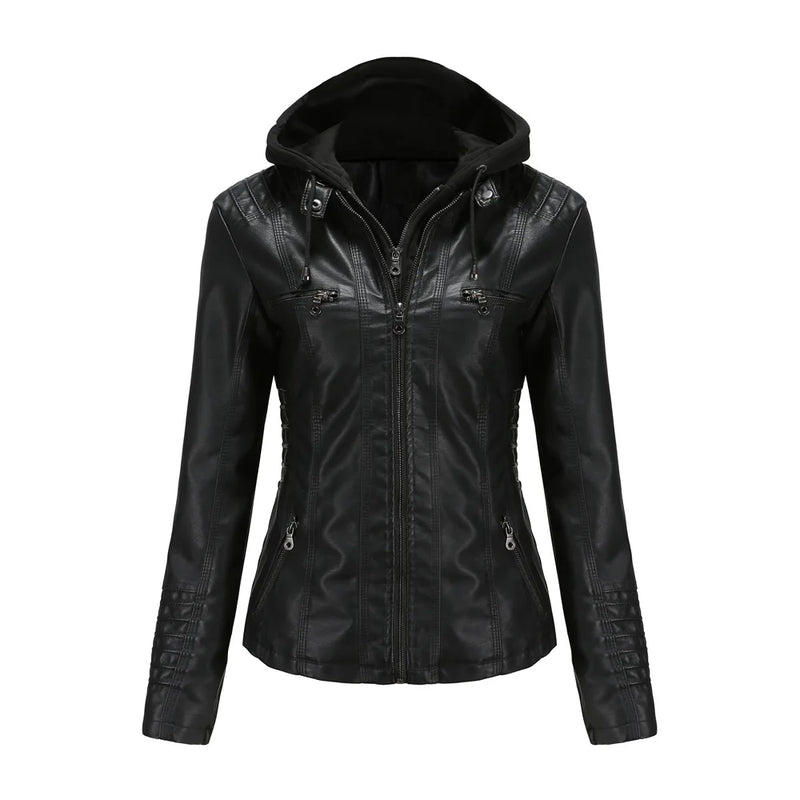 2026 New Women Autumn Faux Leather Jackets Coats, Women Black PU Motorcycle Leather Clothes for Women Jacket Coat XS-7XL