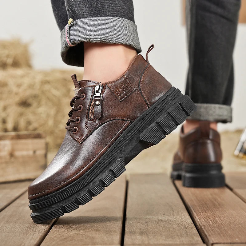 Men's Casual Shoes Four Season New Comfort Sports Outdoor Work Shoes Fashion Joker Youth Tide Shoes Business Party Leather Shoes