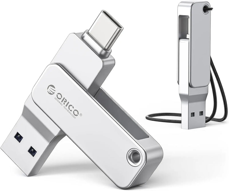 ORICO Dual USB Flash Drive USB-C & USB-A Mini Thumb Drive Read Speed Up to 150MB/s 32 64 128 256GB for iPhone 15/16/17 Series
