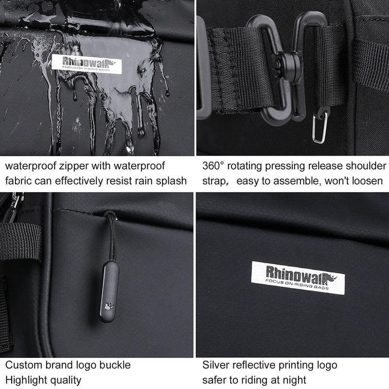 Rhinowalk Motorcycle Bag 3L Moto Tail Bag Bumper Multifunctional Waist Bag Outdoor Motorbike  Side Bag Tool Bag Accessories