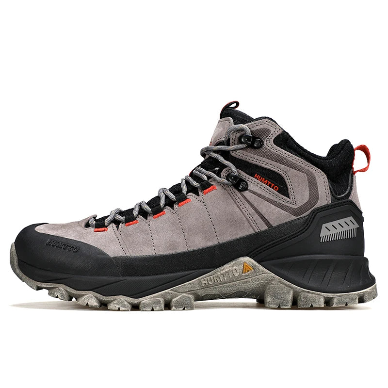 HUMTTO Hiking Shoes for Men Leather Waterproof Climbing Sneakers 2024 Sport Hunting Trekking Boots Breathable Outdoor Mens Shoes