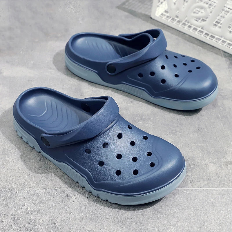 Plus Big Size 50 51 52 53 54 Summer Rubber Sandals Men Clogs Garden Shoes Zuecos Hombre Cholas Man Clog Beach Shoes Wide Foot