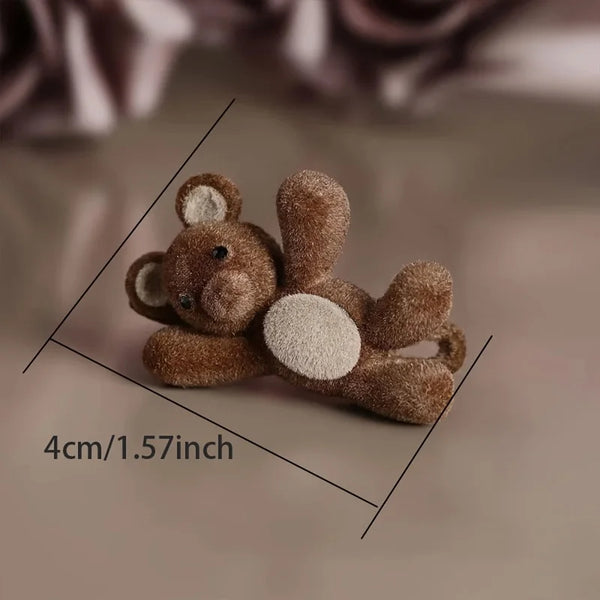 1pc Cute Waving Little Bear Side Clip, Delicate And Compact Hairpin for Bangs And Side Hair, Duckbill Clip, Hairpin Acces