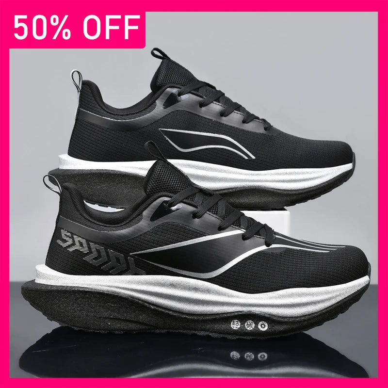 Unisex Sports Shoes Fashion Mesh Breathable Light Road Running Shoes Summer New Cushioning Anti Slip Thick Soled Training Shoes