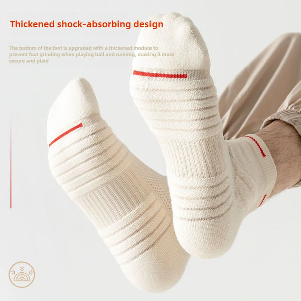 WRELS 1/2/3 Pairs Ankle Compression Socks Arch Support Running Socks Men Cushioned Moisture Wicking Breathable Athletic Socks