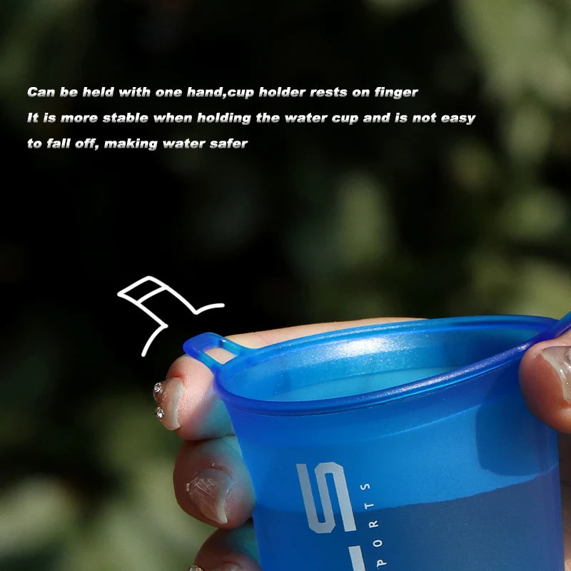 WRELS 200ml Sports Water Bottle Folding Portable Drinking Mugs BPA Free Soft Water Cup Non Toxic TPU Ultralight Marathon Cycling