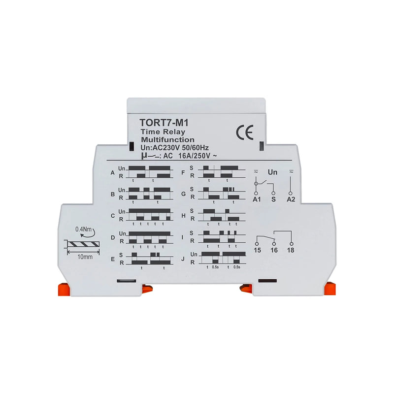 TORT7 Series Multifunction Timer Switch – 10 Modes (Asymmetric Cycler, Delay ON/OFF, Pulse Generator, Interval), 0.1s-10D