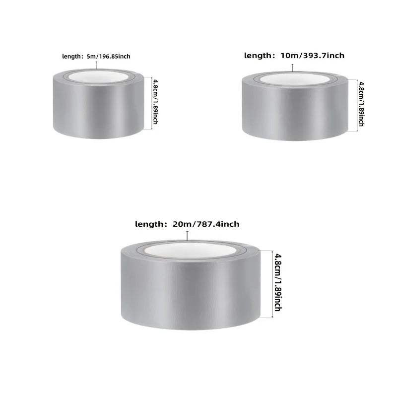 Heavy-duty Silvery Pipeline Tape,Easy to Tear,Strong Adhesive,for Tent,Pipeline Repair,Length 196.85inch,393.70inch,787.40icnh