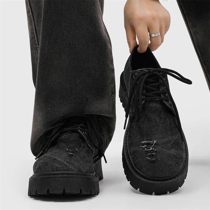 Men's Shoes New Four Seasons Versatile Casual Non-Slip Wear-Resistant Comfort Outdoor Shoes Youth Fashion Thick Sole Tide Shoes