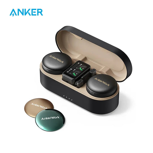 AnkerWork M650 Wireless Lavalier Microphone, Pro Noise Cancellation, Swap Magnetic Colorful Covers, 2-Channel Quality Pickup