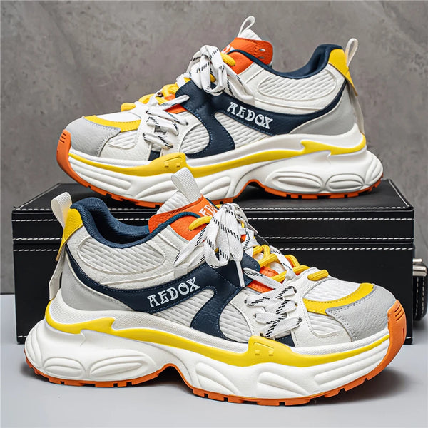 Chunky Sneakers Four seasons New Breathable Light Soft sole Men's Outdoor Casual Running Sports Shoes Fashion Walking Mesh Shoes