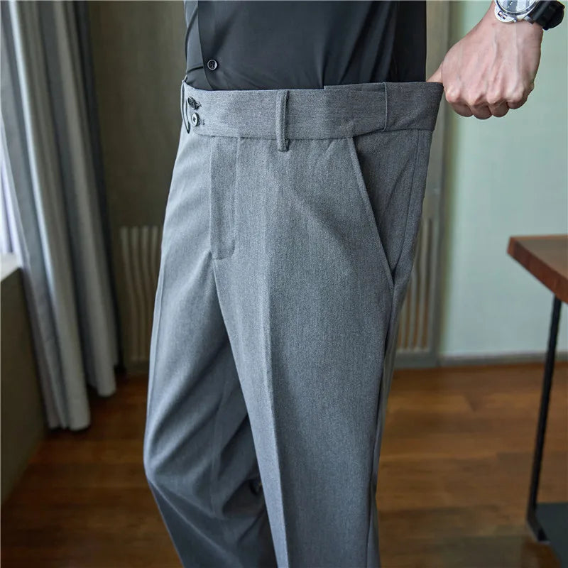 2026 Men's Winter Woolen Office Suit Pants, Slim British Style Wool Business Formal Dress Trousers, Asian Size 29-36, 2025 New