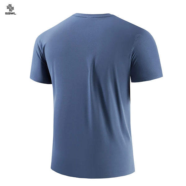 SBWL Fashion Football Style Men's Outdoor Running Fitness Loose Short Sleeve T-Shirt Breathable Quick Drying Casual Gym Tops
