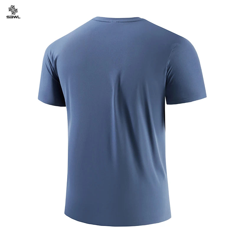 SBWL 2026 Summer Men's New Outdoor Running Fitness Quick Dry Sports T-Shirt High Quality Light Casual Short Sleeve Gym Tops