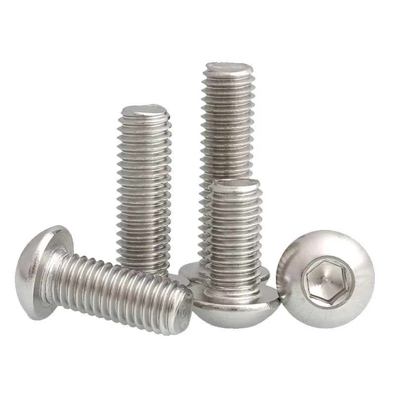 DIVEDEER Hex Hexagon Socket Button Head Cap Screw M2 M3 M4 M5 M6 M8 M10 Allen Bolts ISO7380 A2-70 Stainless Steel