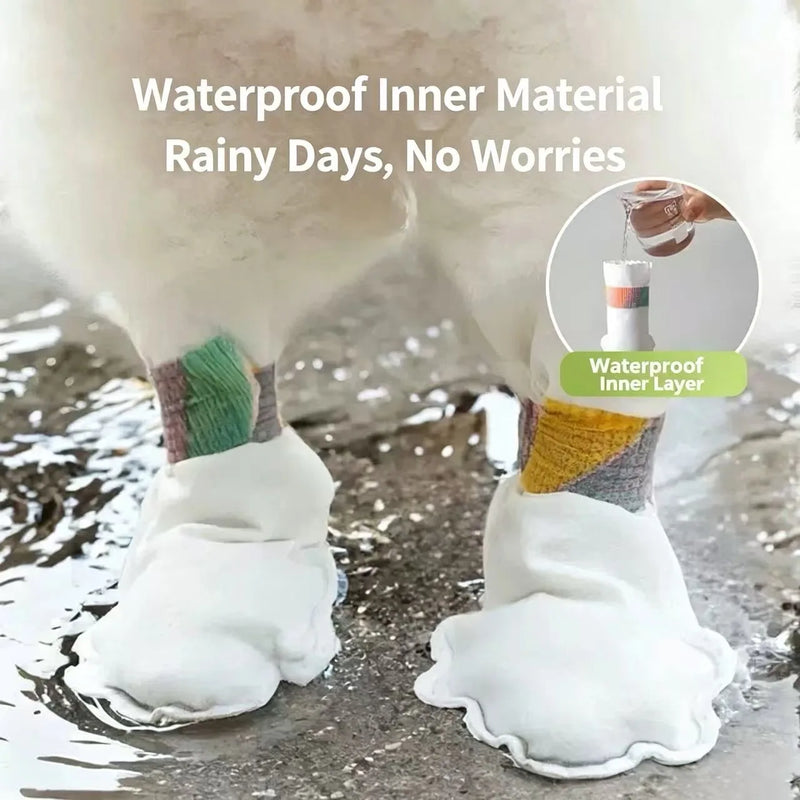 Disposable Dog Shoe Covers, Portable Anti-Dirty Pet Paw Protector Boots, Waterproof Dustproof Socks for Small Dogs Puppy Outdoo