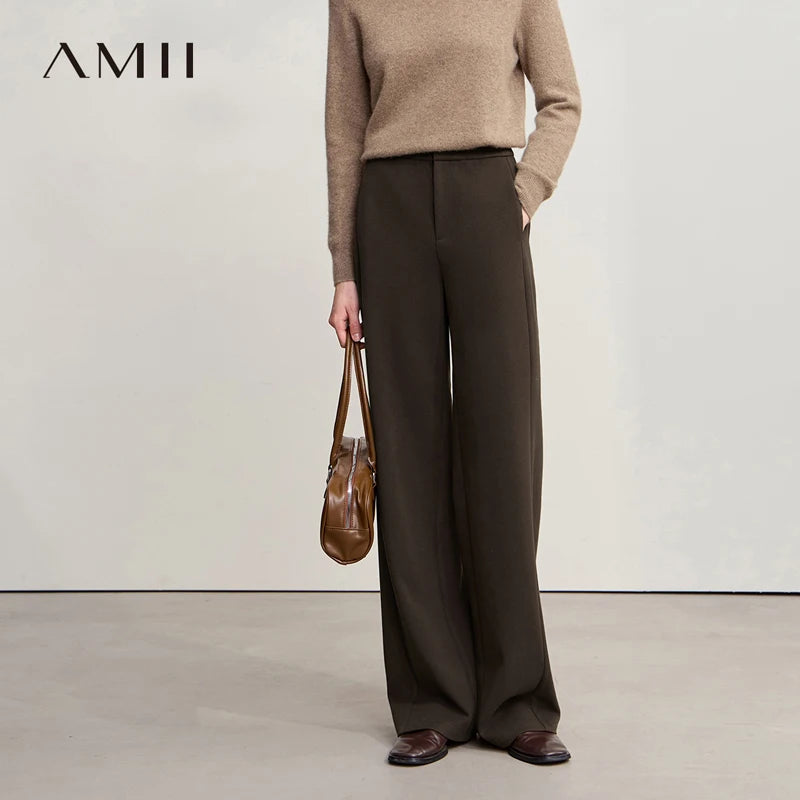 ខោ Amii Minimalist សម្រាប់នារី រដូវរងា ឆ្នាំ២០២៥ ខោជើងវែងធម្មតាសម្រាប់នារី សម្រាប់អ្នកធ្វើដំណើរ ប៉ាក់ត្រង់ រឹងមាំ ងាយស្រួលប្រើ 12554063