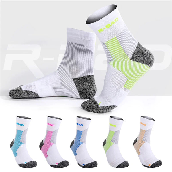 WRELS 1/2/3 Pairs Ankle Socks Cushioned Compression Athletic Socks Men Women Moisture Wicking Anti Odor Gym Travel Running Socks