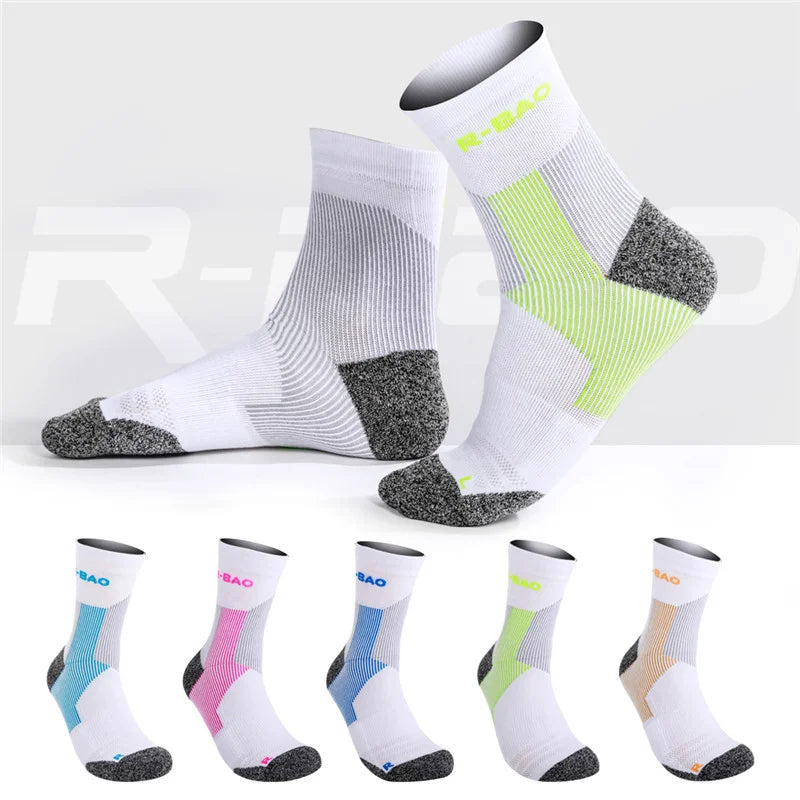 WRELS 1/2/3 Pairs Ankle Socks Cushioned Compression Athletic Socks Men Women Moisture Wicking Anti Odor Gym Travel Running Socks