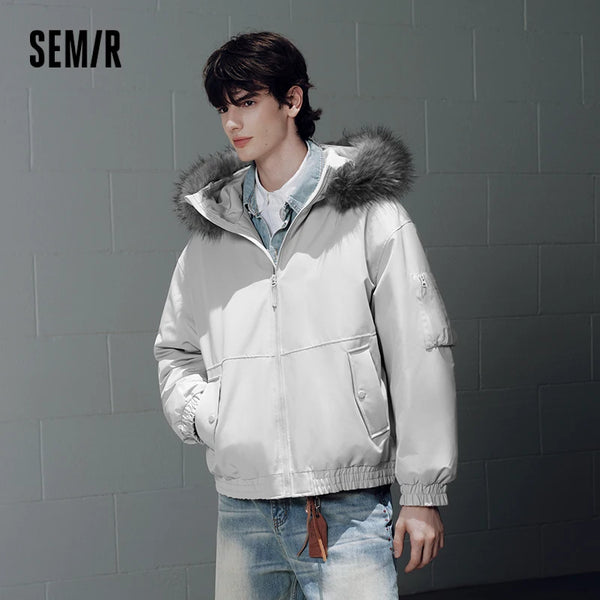 អាវក្រៅ Semir សម្រាប់ស្ត្រី កអាវដែលអាចដោះចេញបាន ធន់នឹងទឹក ធន់នឹងការកកិត សម្លៀកបំពាក់ការងារក្រាស់ ក្តៅ 2026 ថ្មី