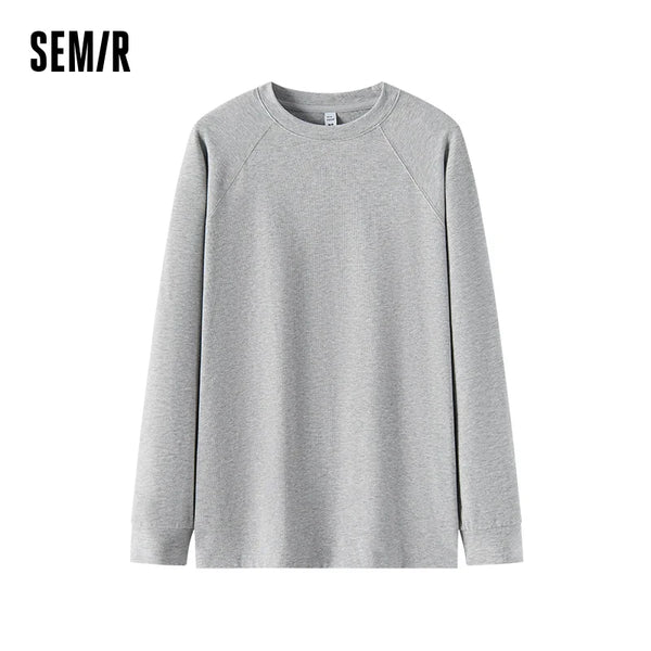 អាវយឺតប៉ាក់ Semir សម្រាប់នារី ប្រវែងមធ្យម រលុង ដៃអាវ Raglan ពណ៌សុទ្ធ ងាយស្រួលប្រើ ឆ្នាំ២០២៦ រដូវរងាថ្មី ស្លៀកប្រចាំថ្ងៃ ស្ទីលធម្មតាក្នុងទីក្រុង