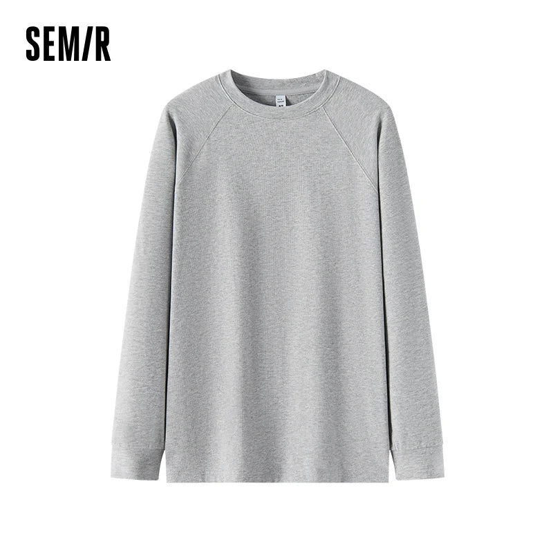 អាវយឺតប៉ាក់ Semir សម្រាប់នារី ប្រវែងមធ្យម រលុង ដៃអាវ Raglan ពណ៌សុទ្ធ ងាយស្រួលប្រើ ឆ្នាំ២០២៦ រដូវរងាថ្មី ស្លៀកប្រចាំថ្ងៃ ស្ទីលធម្មតាក្នុងទីក្រុង