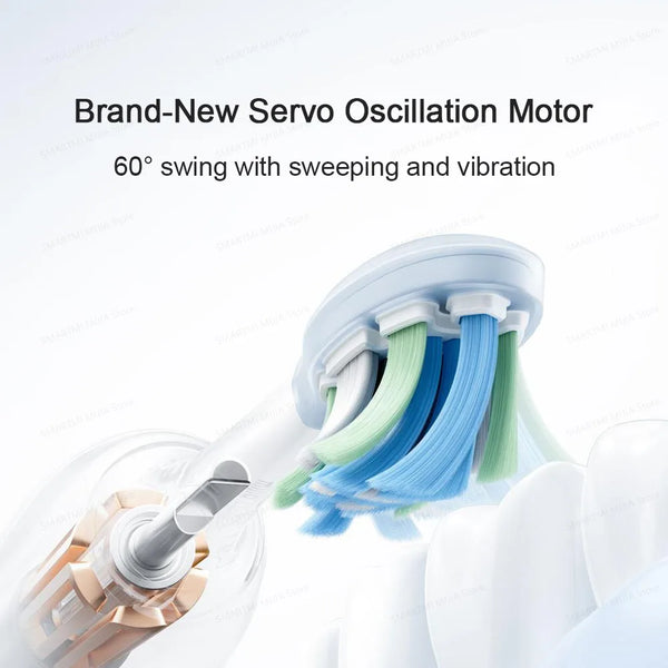 ច្រាសដុសធ្មេញអគ្គិសនី MIJIA Smart Servo-Oscillation Pro, ការពារទឹក IPX8 និងសោរសម្រាប់ធ្វើដំណើរ, អាយុកាលថ្មរយៈពេល 180 ថ្ងៃ, ការគ្រប់គ្រងកម្មវិធី