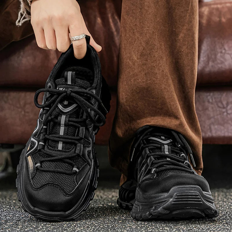 Men's platform casual shoes four seasons breathable light soft-sole comfort walking shoes fashion Joker outdoor running sneakers