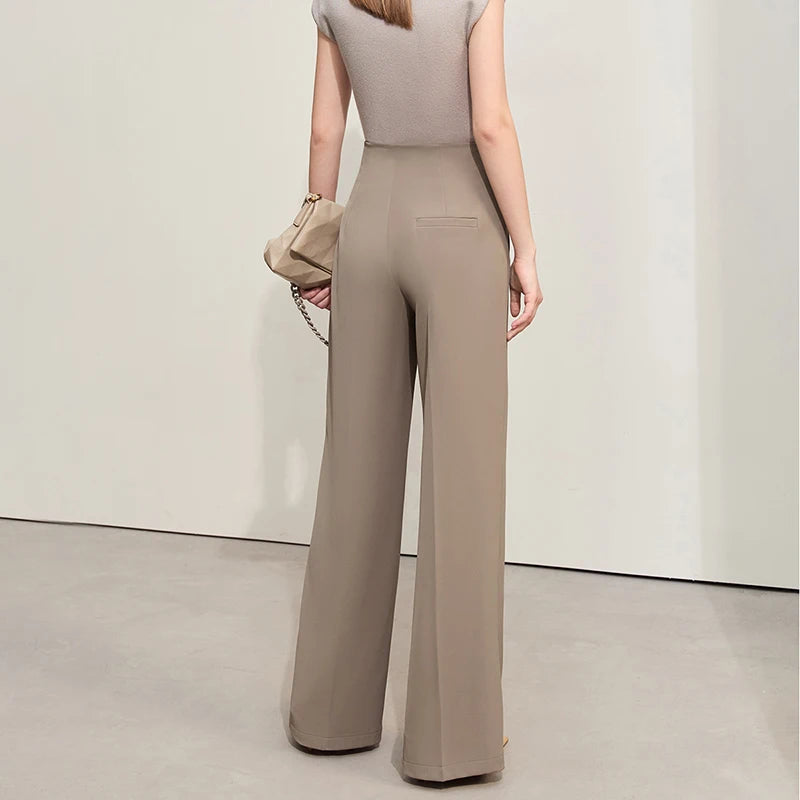 ខោជើងវែង Amii Minimalism រដូវក្តៅឆ្នាំ ២០២៦ ខោជើងវែងថ្មីសម្រាប់ស្ត្រីត្រង់មូលដ្ឋានខោធម្មតាខោជើងវែងពេញប្រវែង ១២៤១២០០៦