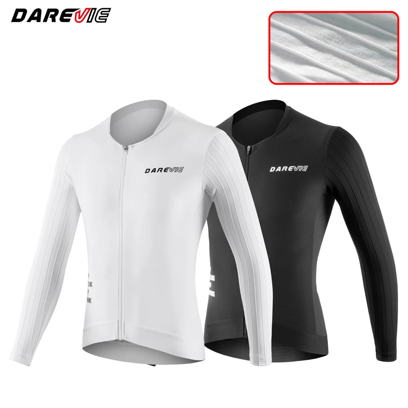 អាវយឺតជិះកង់បុរស DAREVIE ម៉ាក Maillot Aero ល្បឿនលឿន ស្រូបយកសំណើម PRO Level សម្រាប់បុរស UPF 40+ ប្រឆាំងនឹងការរអិល
