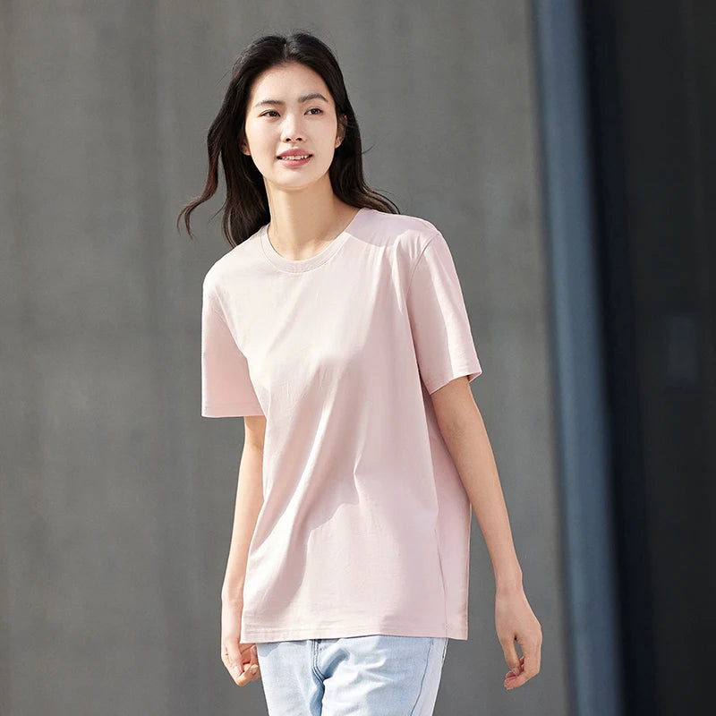 Semir Minimalist Tshirt Unisex Summer Solid Color Slim Fit Daily Commute Versatile Top Comfortable Basic Wear