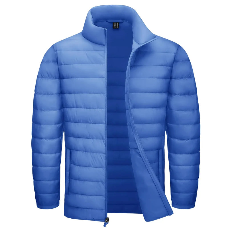 TACVASEN Stand Collar Lightweight Puffer Jackets Mens Quilted Jacket Water Resistant Ripstop Down Insulated Windbreaker Coats