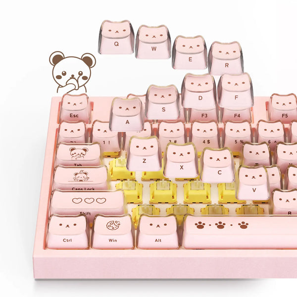Akko 5108 V5 Mechanical Keyboard MAO Cute Bear SP Keycap 108-Key Full Size Per-Key Flex-Cut Hot Swap 8K ARGB Tri-mode Keyboard