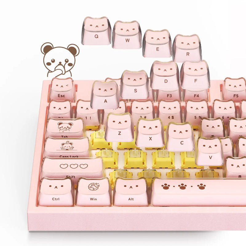 Akko 5108 V5 Mechanical Keyboard MAO Cute Bear SP Keycap 108-Key Full Size Per-Key Flex-Cut Hot Swap 8K ARGB Tri-mode Keyboard