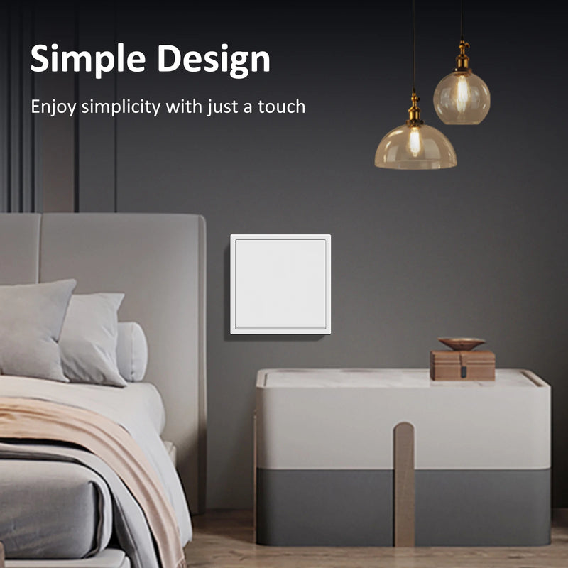 BSEED E Series 1/2/4/8 Packs 1Gang 2Way Button Light Switch Bulk Set Plastic Frame Wall Light Switch On Off For Stairs